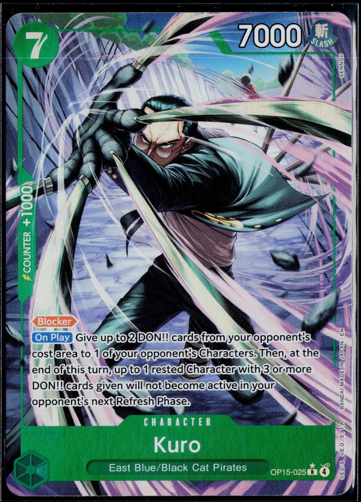 KURO (ALTERNATE ART) OP15-025 ONE PIECE ADVENTURE ON KAMI'S ISLAND R FOIL NM