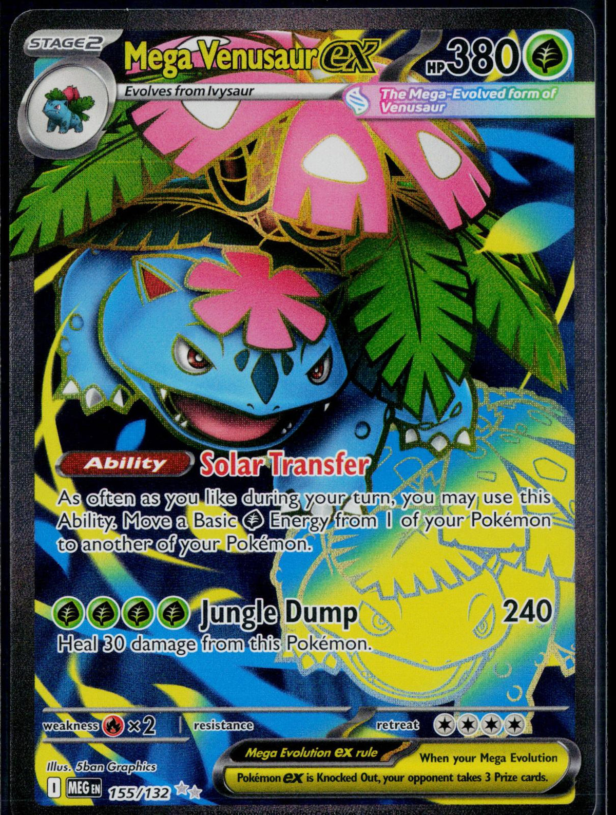 MEGA VENUSAUR EX 155/132 POKEMON MEGA EVOLUTION ULTRA RARE HOLO NM
