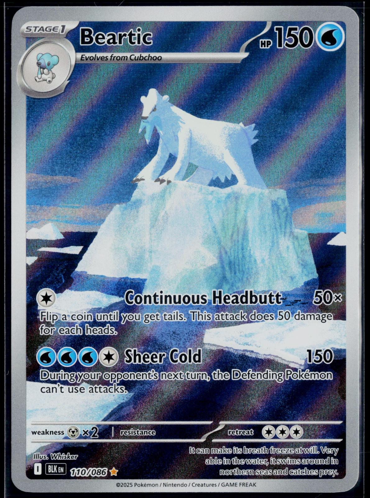 BEARTIC 110/086 POKEMON BLACK BOLT HOLO ILLUSTRATION RARE NM