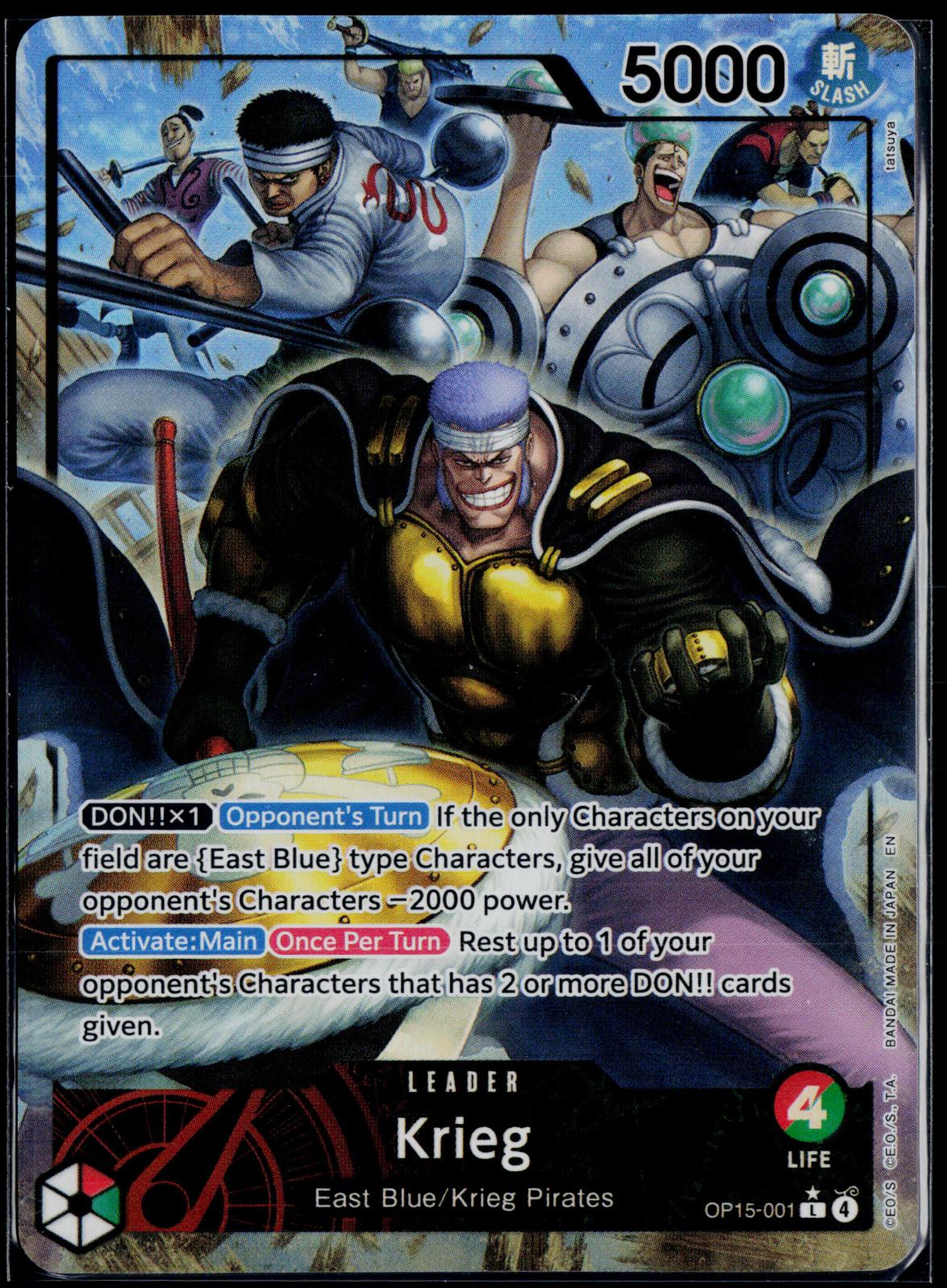 KRIEG (ALTERNATE ART) OP15-001 ONE PIECE ADVENTURE ON KAMI'S ISLAND L FOIL NM