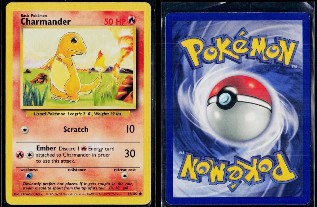 CHARMANDER 46/102 POKEMON BASE SET UNLIMITED C NM