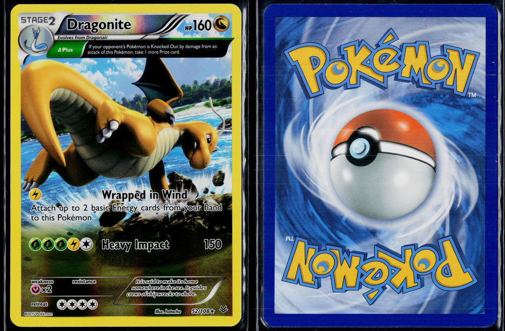 DRAGONITE 52/108 POKEMON ROARING SKIES R REVERSE HOLO NM
