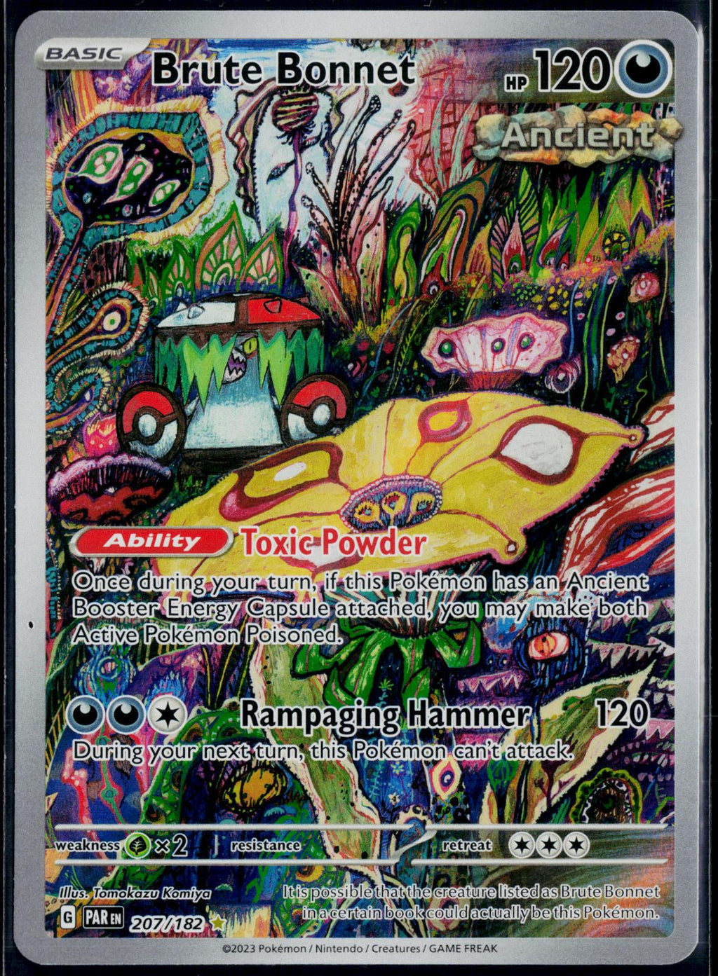 BRUTE BONNET 207/182 POKEMON PARADOX RIFT ILLUSTRATION RARE HOLO NM
