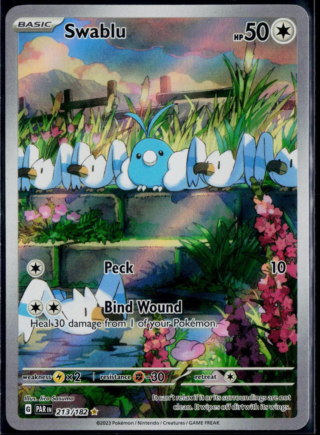 SWABLU 213/182 🐬 POKEMON PARADOX RIFT IR ☀️ HOLO NM/M 🌴