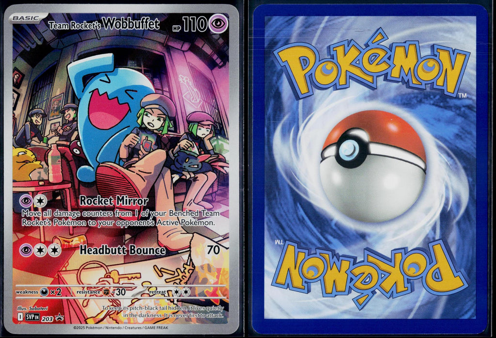 TEAM ROCKET'S WOBBUFFET 203 🐬 POKEMON SCARLET & VIOLET PROMO HOLO P ☀️ NM/M 🌴