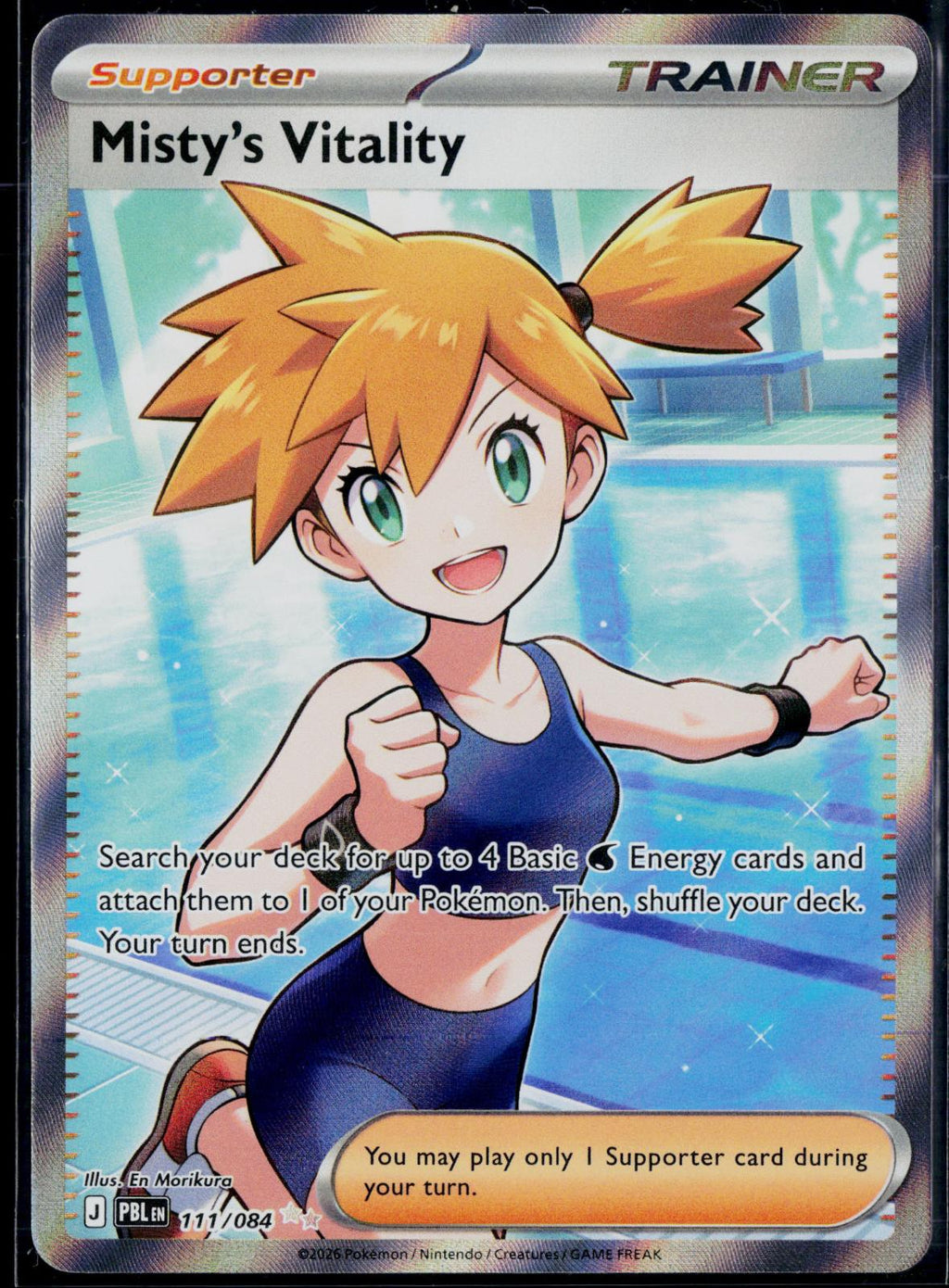 MISTY'S VITALITY 111/084 POKEMON PITCH BLACK ULTRA RARE HOLO NM
