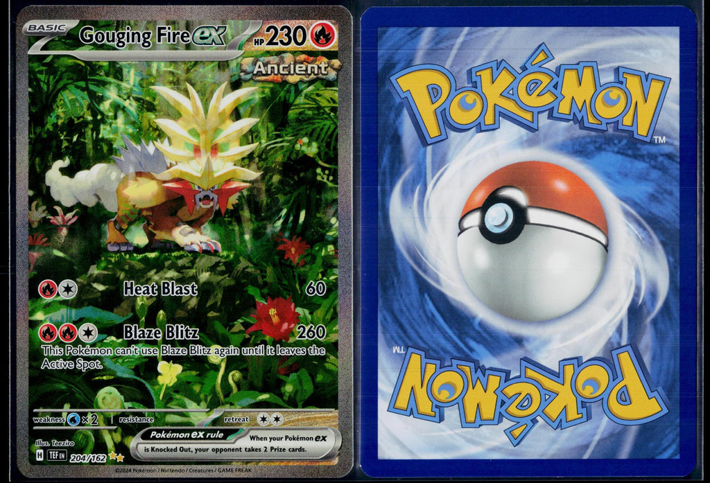 GOUGING FIRE EX 204/162 🐬 POKEMON TEMPORAL FORCES SIR ☀️ HOLO NM/M 🌴