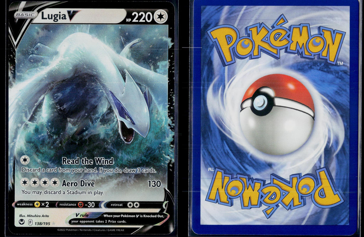 LUGIA V 138/195 POKEMON SILVER TEMPEST HOLO V RARE NM