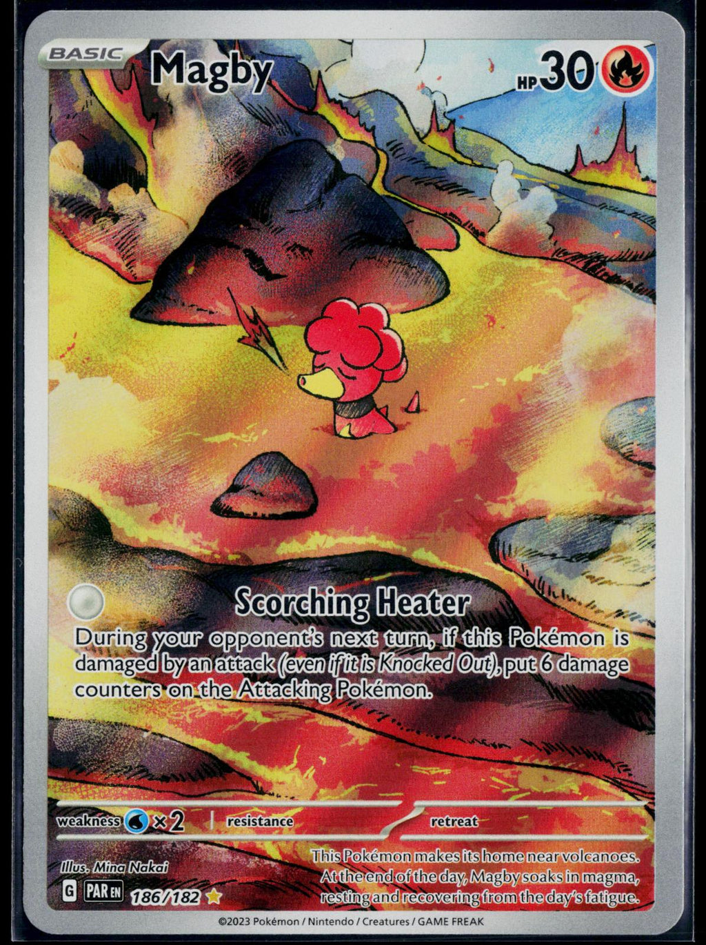 MAGBY 186/182 POKEMON PARADOX RIFT ILLUSTRATION RARE NM