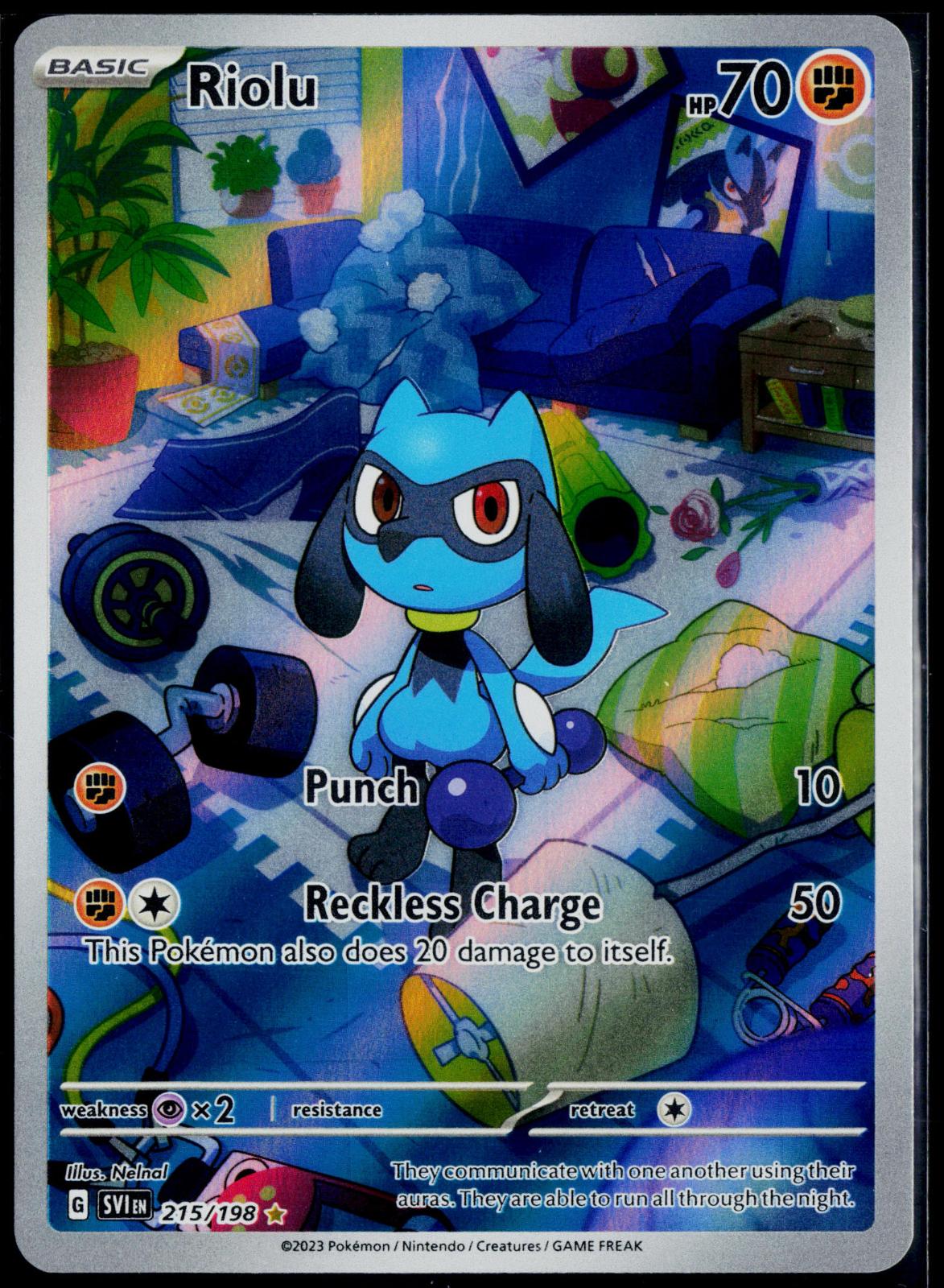 RIOLU 215/198 POKEMON SCARLET & VIOLET ILLUSTRATION RARE HOLO NM