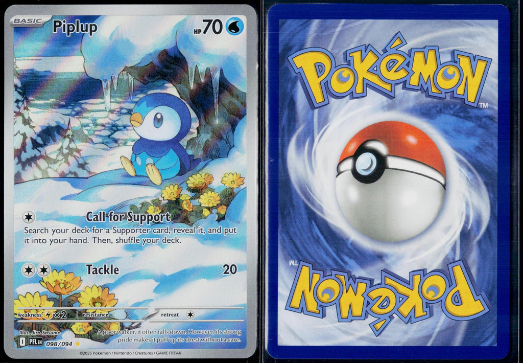 PIPLUP 098/094 POKEMON PHANTASMAL FLAMES ILLUSTRATION RARE NM