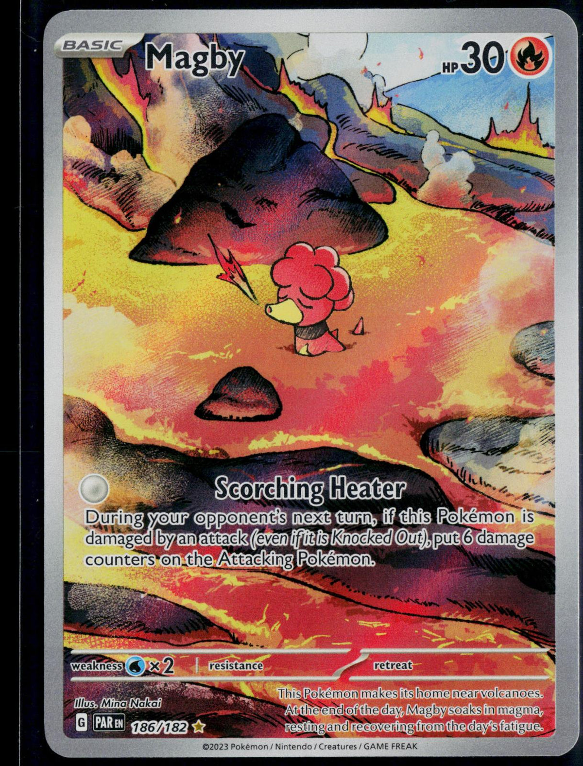 MAGBY 186/182 POKEMON PARADOX RIFT ILLUSTRATION RARE HOLO NM