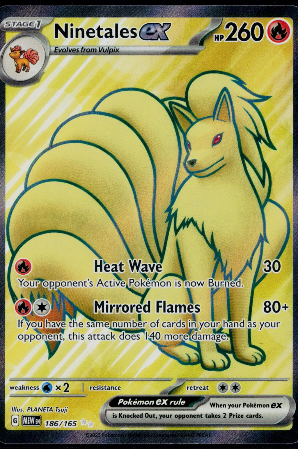 NINETALES EX 186/165 🐬 POKEMON 151 UR ☀️ HOLO NM/M 🌴