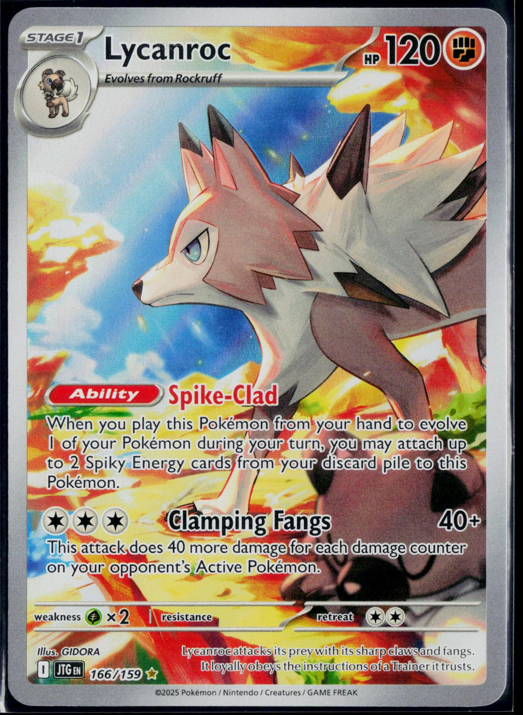LYCANROC 166/159 POKEMON JOURNEY TOGETHER ILLUSTRATION RARE NM