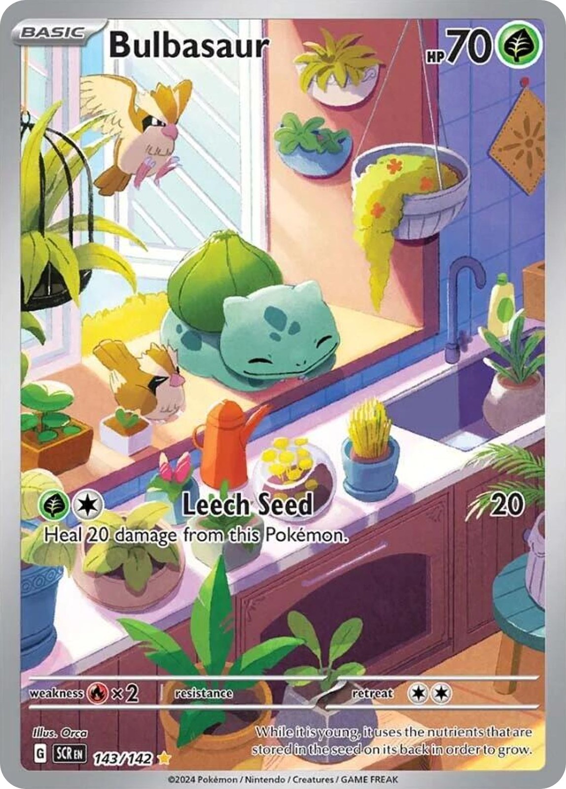BULBASAUR 143/142 🐬 POKEMON STELLAR CROWN IR ☀️ HOLO NM/M 🌴