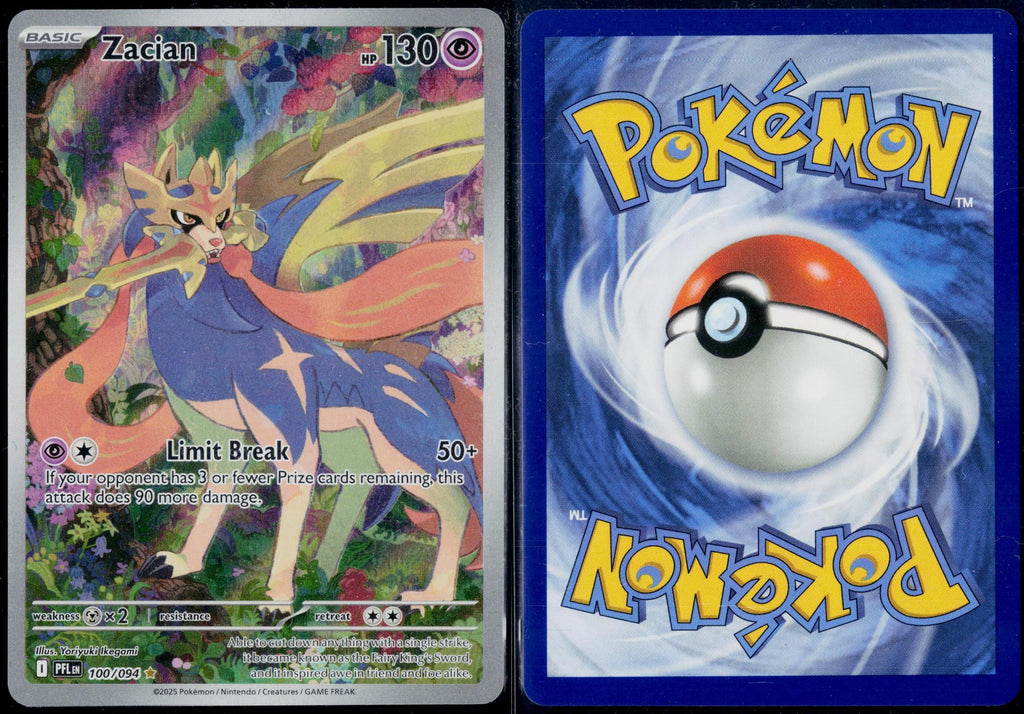 ZACIAN 100/094 POKEMON PHANTASMAL FLAMES ILLUSTRATION RARE NM