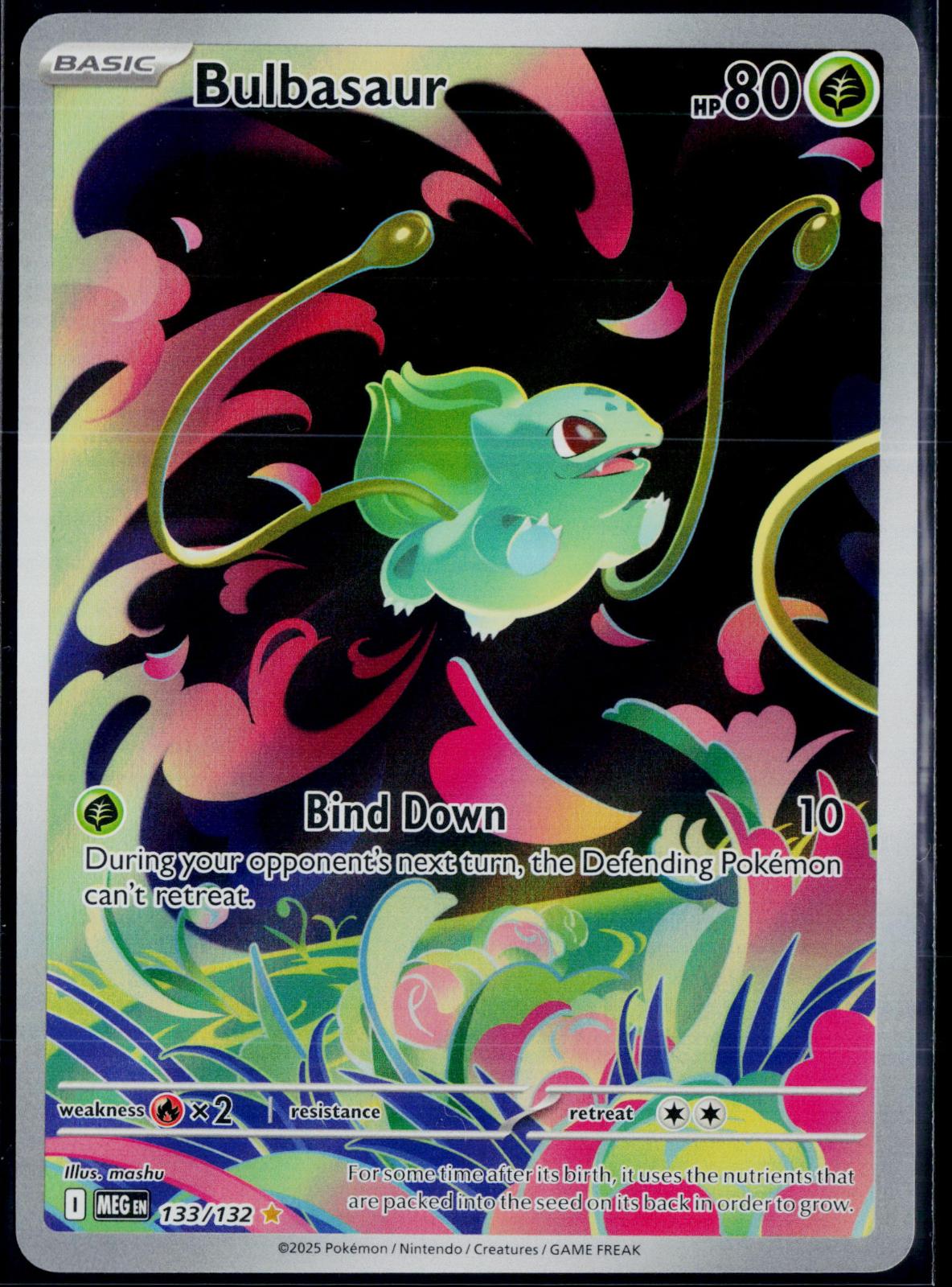 BULBASAUR 133/132 POKEMON MEGA EVOLUTION ILLUSTRATION RARE HOLO NM