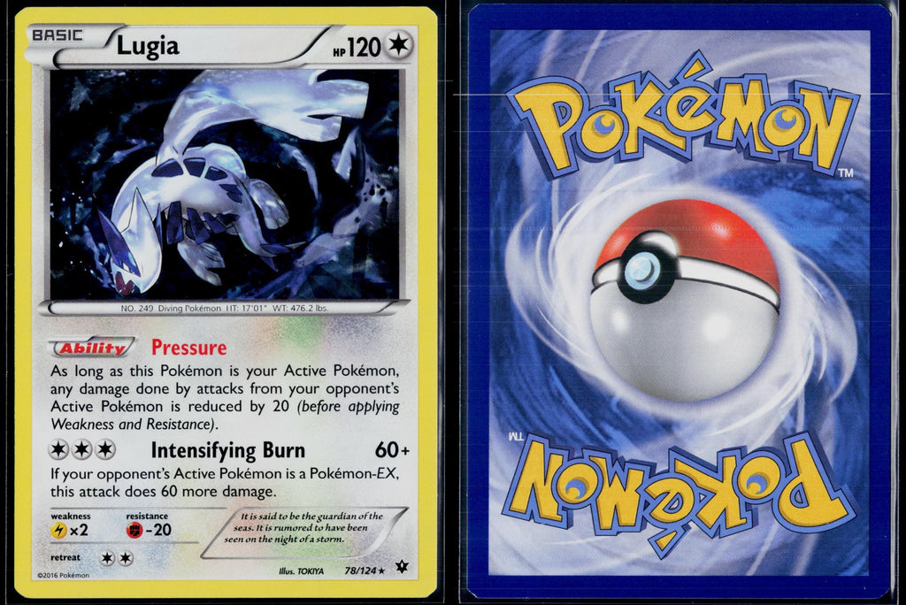 LUGIA 78/124 POKEMON FATES COLLIDE R REVERSE HOLO NM