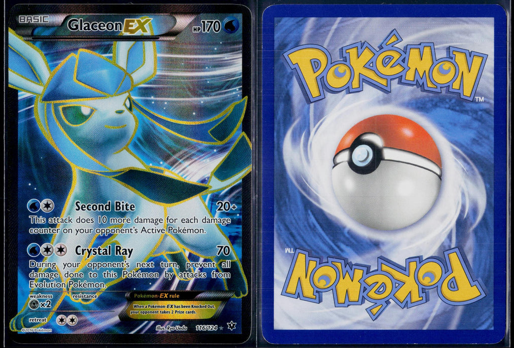 GLACEON EX 116/124 🐬 POKEMON FATES COLLIDE UR ☀️ HOLO NM/M 🌴