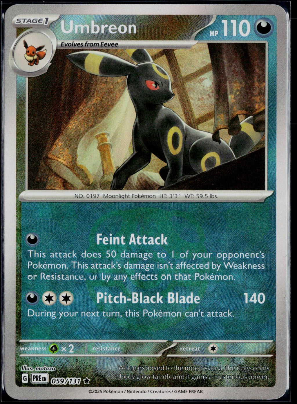 UMBREON (MASTER BALL PATTERN) 059/131 POKEMON SV: PRISMATIC EVOLUTIONS R NM