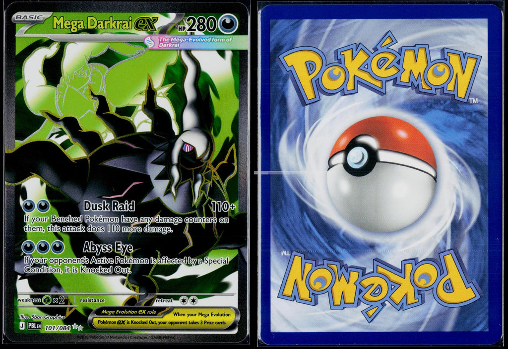 MEGA DARKRAI EX 101/084 POKEMON PITCH BLACK ULTRA RARE HOLO NM