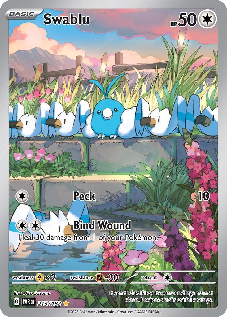 SWABLU 213/182 🐬 POKEMON PARADOX RIFT IR ☀️ HOLO NM/M 🌴