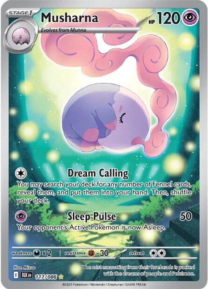 MUSHARNA 117/086 🐬 POKEMON BLACK BOLT HOLO IR ☀️ NM/M 🌴