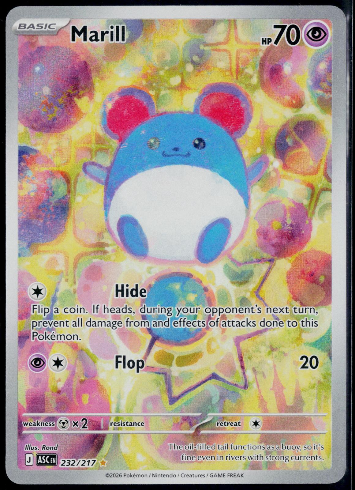 MARILL 232/217 POKEMON ASCENDED HEROES ILLUSTRATION RARE NM