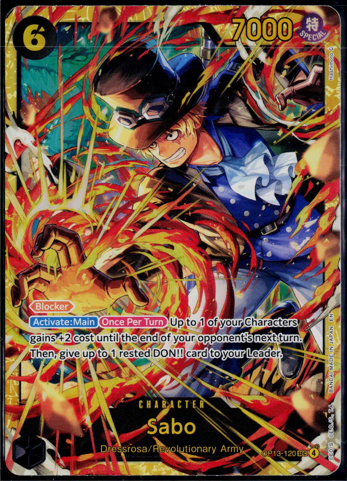 SABO (120) OP13-120 ONE PIECE CARRYING ON HIS WILL SEC FOIL NM