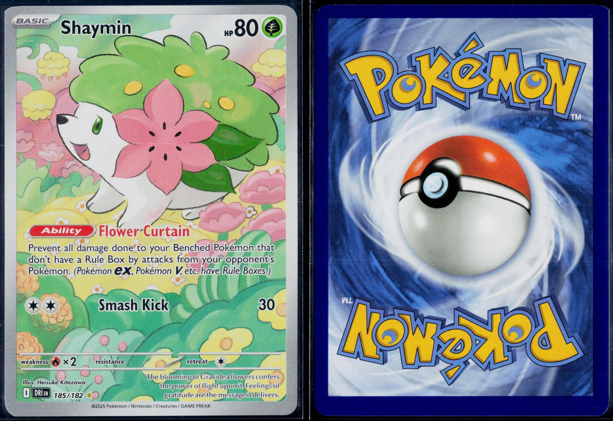 SHAYMIN 185/182 POKEMON DESTINED RIVALS ILLUSTRATION RARE HOLO NM