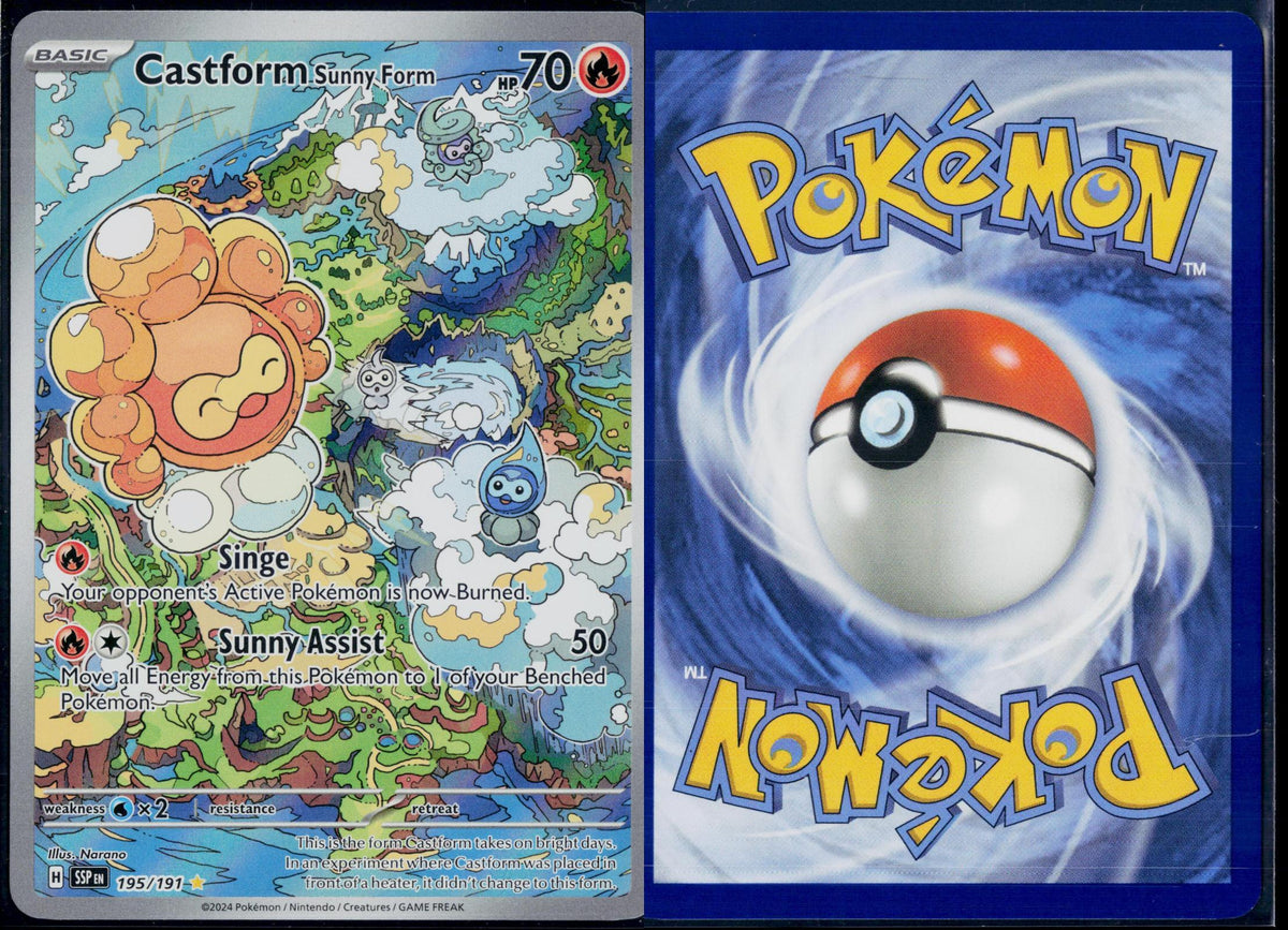 CASTFORM SUNNY FORM 195/191 POKEMON SURGING SPARKS ILLUSTRATION RARE NM