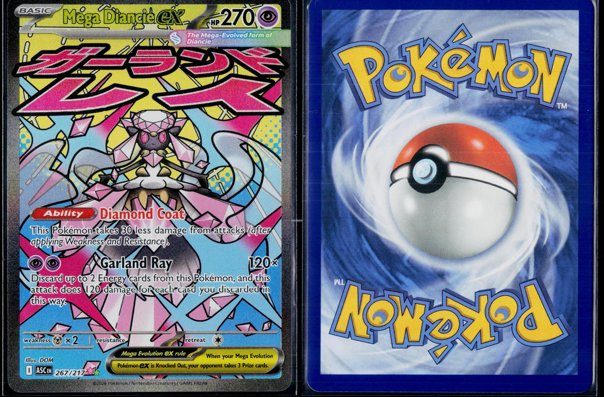 MEGA DIANCIE EX 267/217 POKEMON ASCENDED HEROES MEGA ATTACK RARE HOLO NM