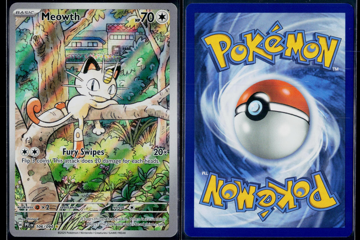 MEOWTH 106/094 🐬 POKEMON PHANTASMAL FLAMES IR ☀️ HOLO NM/M 🌴