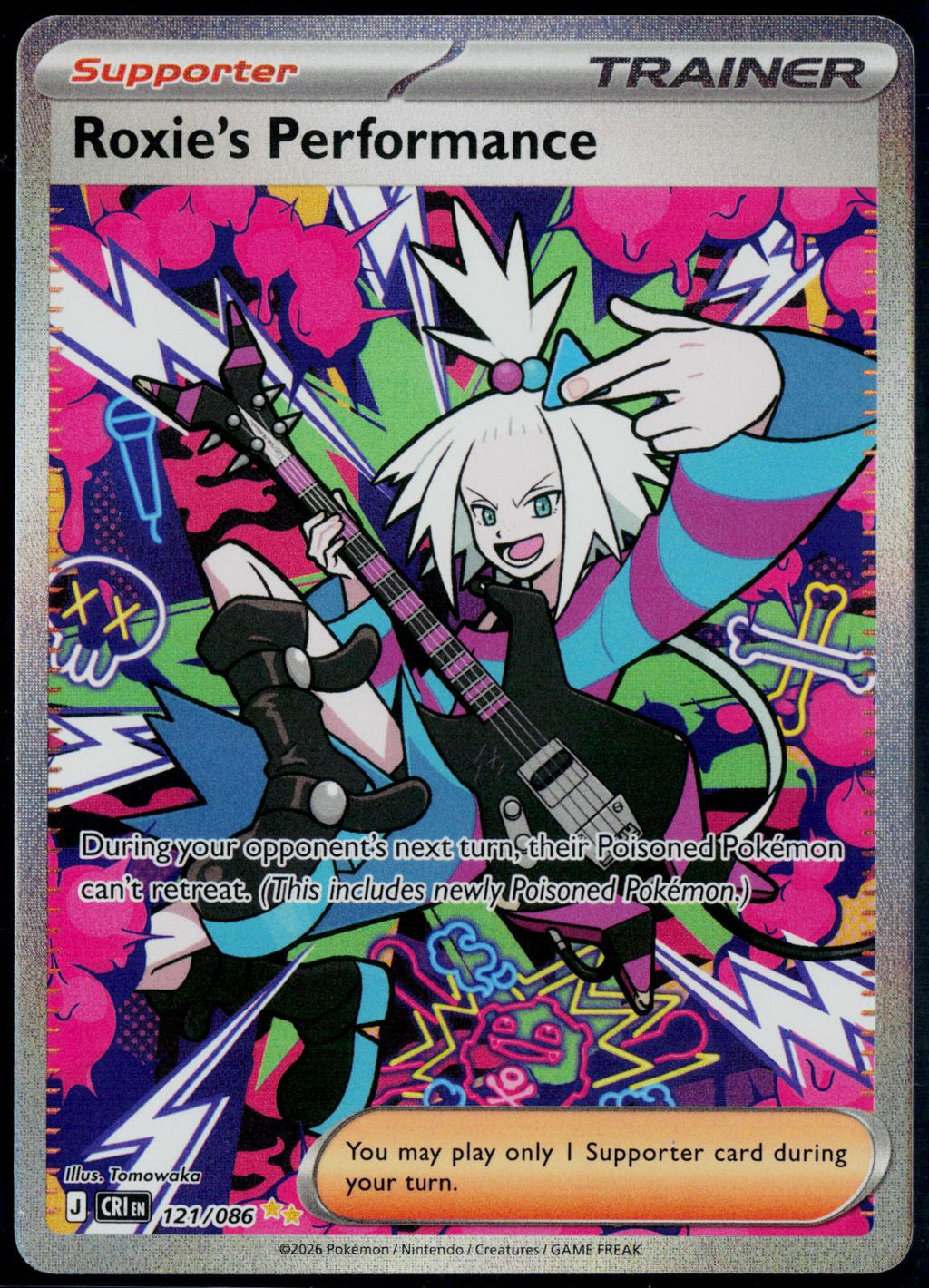 ROXIE'S PERFORMANCE 121/086 POKEMON CHAOS RISING HOLO NM