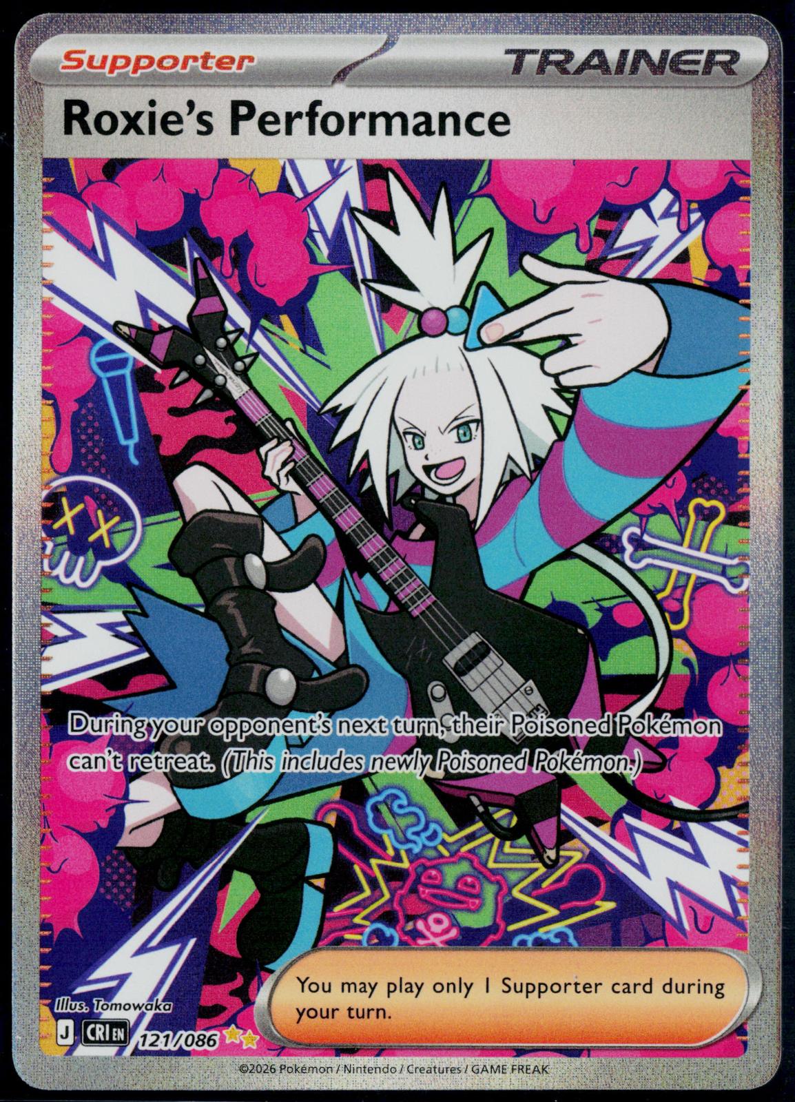 ROXIE'S PERFORMANCE 121/086 POKEMON CHAOS RISING HOLO NM
