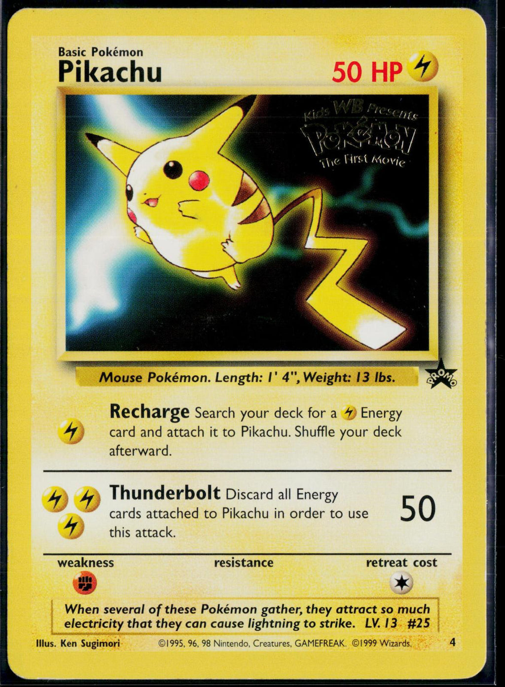 PIKACHU 4 POKEMON WIZARDS BLACK STAR PROMOS P LP