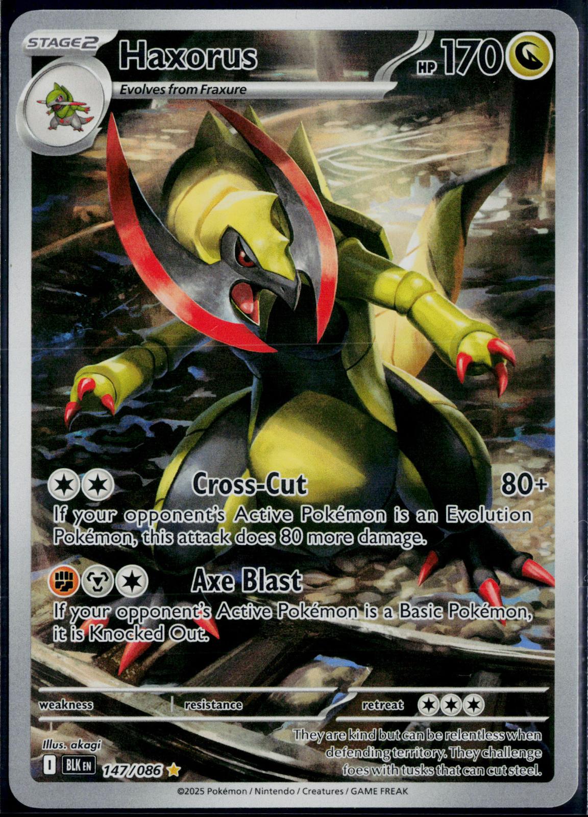 HAXORUS 147/086 POKEMON BLACK BOLT HOLO ILLUSTRATION RARE NM