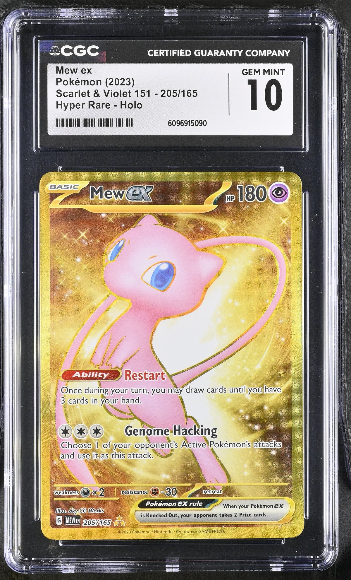 MEW EX 205/165 CGC 10 POKEMON SCARLET & VIOLET 151 HYPER RARE HOLO