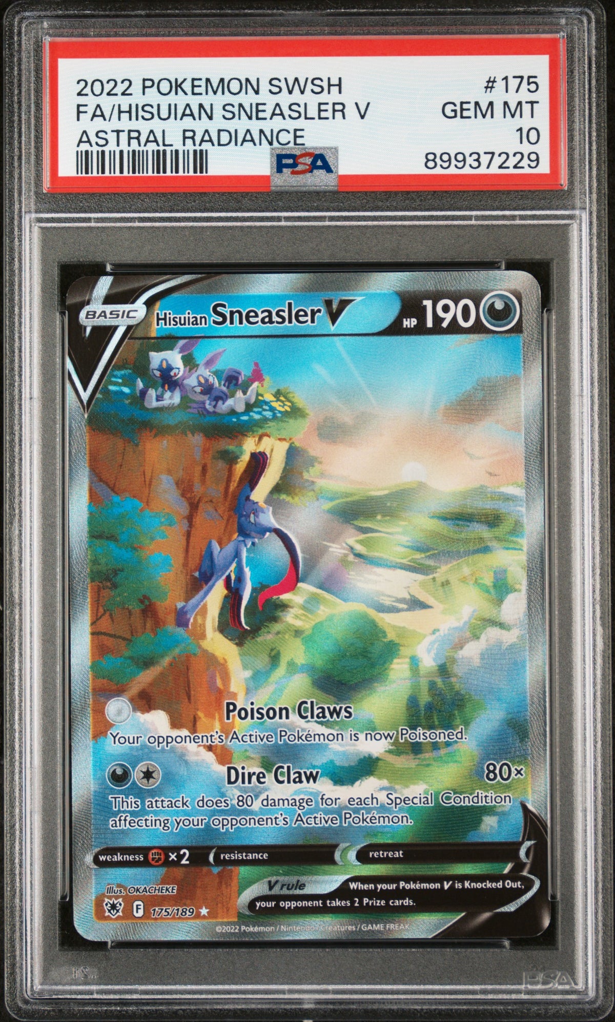 HISUIAN SNEASLER V 175/189 PSA 10 POKEMON ASTRAL RADIANCE