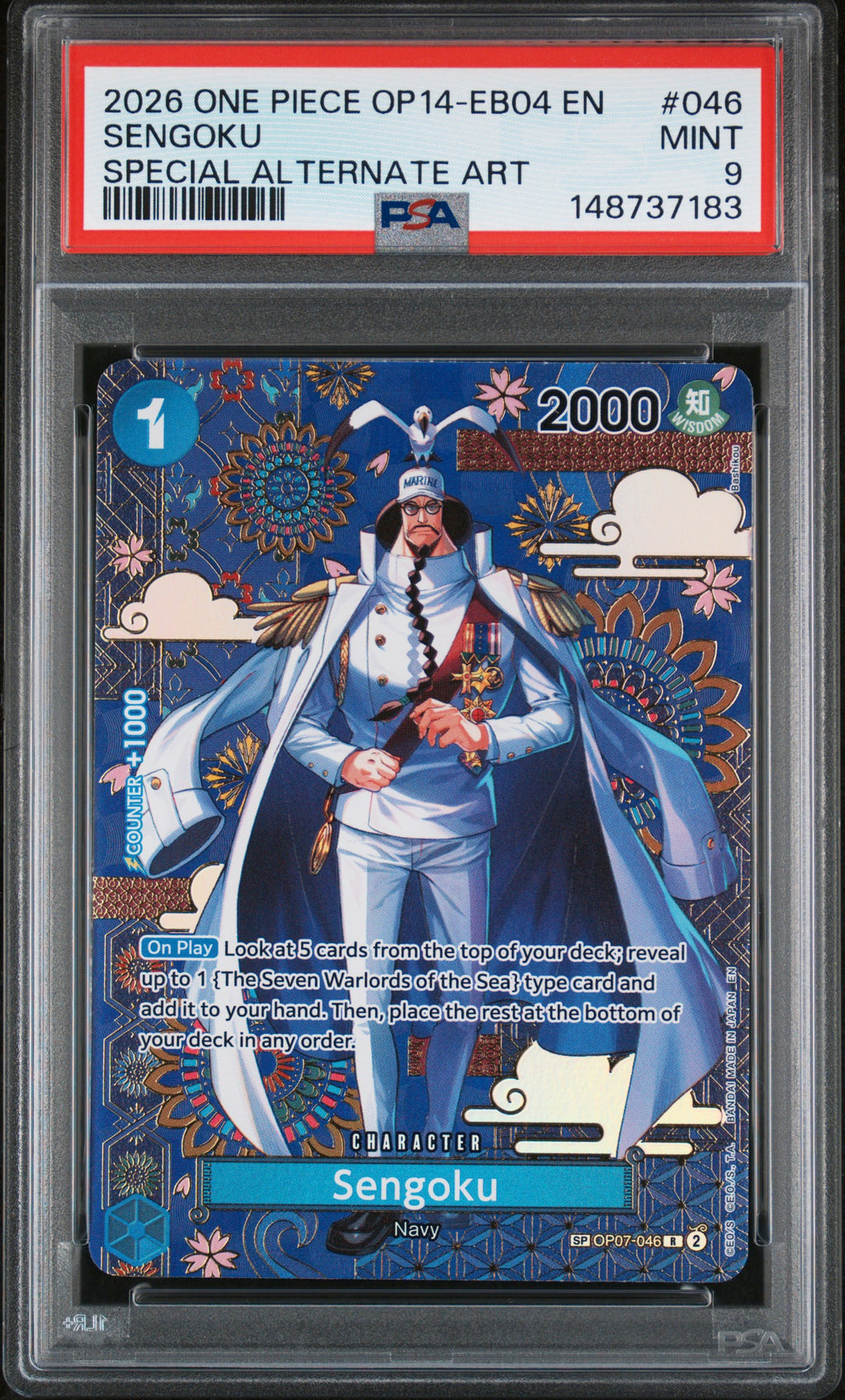 SENGOKU 046 PSA 9 ONE PIECE SPECIAL ALTERNATE ART