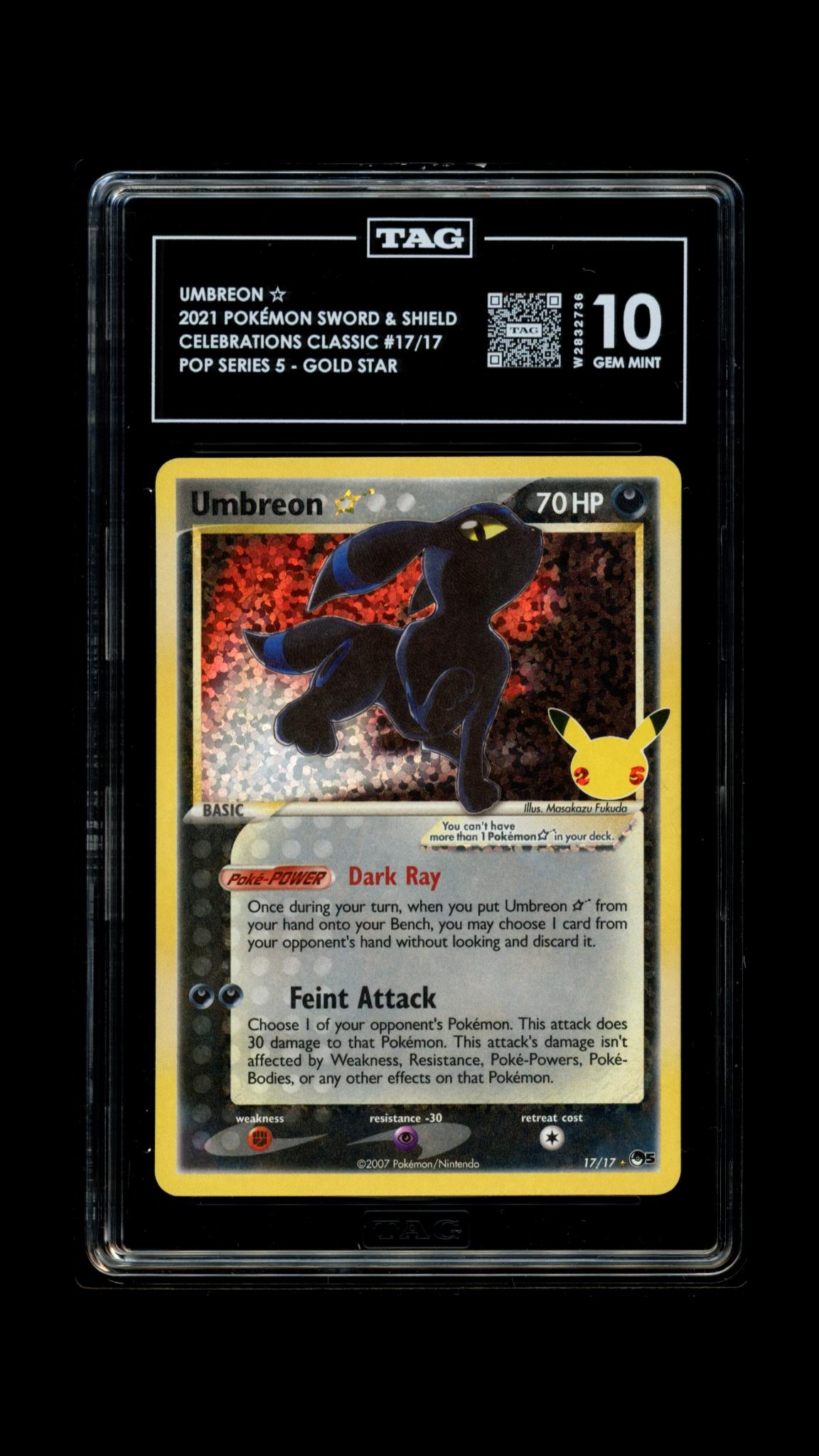 UMBREON 17/17 TAG 10 POKEMON POP SERIES 5 - GOLD STAR HOLO