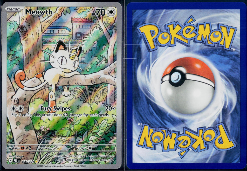 MEOWTH 106/094 🐬 POKEMON PHANTASMAL FLAMES IR ☀️ HOLO NM/M 🌴