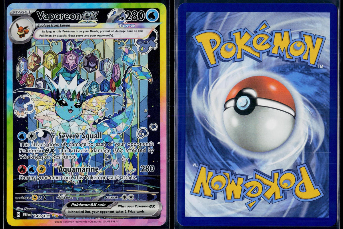VAPOREON EX 149/131 POKEMON PRISMATIC EVOLUTIONS HOLO NM