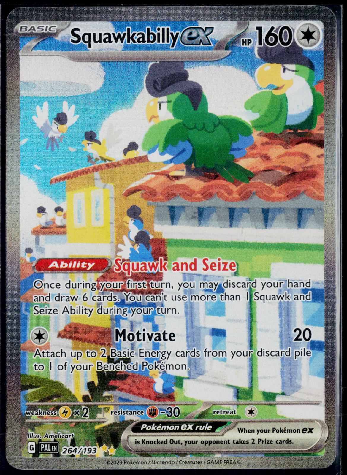 SQUAWKABILLY EX 264/193 POKEMON PALDEA EVOLVED SPECIAL ILLUSTRATION RARE NM