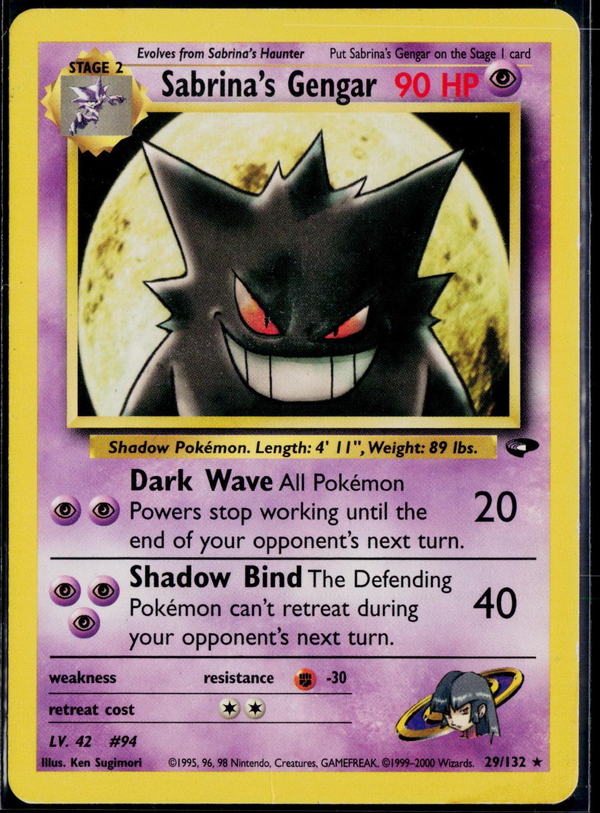 SABRINA'S GENGAR 29/132 POKEMON GYM CHALLENGE R UNLIMITED MP