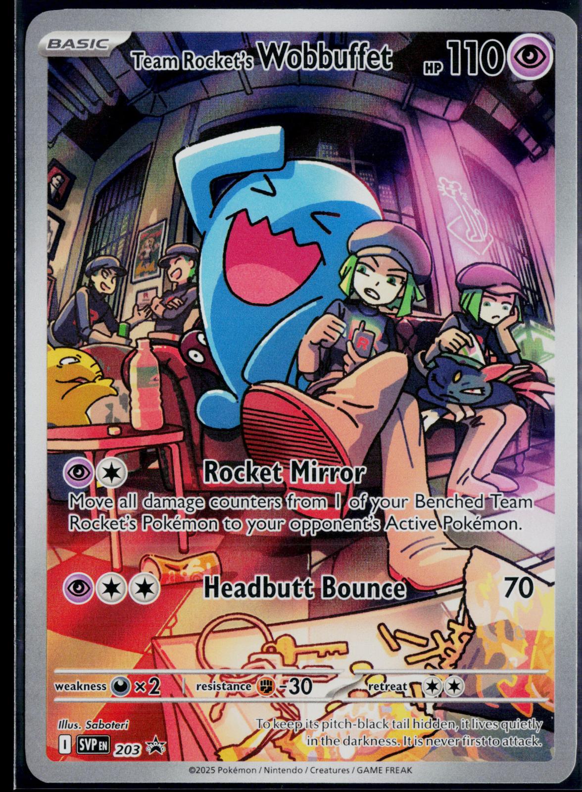 TEAM ROCKET'S WOBBUFFET 203 POKEMON SCARLET & VIOLET PROMO HOLO P NM
