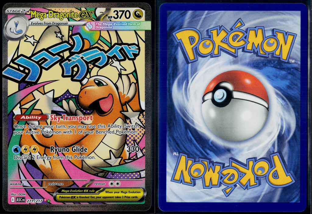 MEGA DRAGONITE EX 271/217 POKEMON ASCENDED HEROES MEGA ATTACK RARE HOLO NM