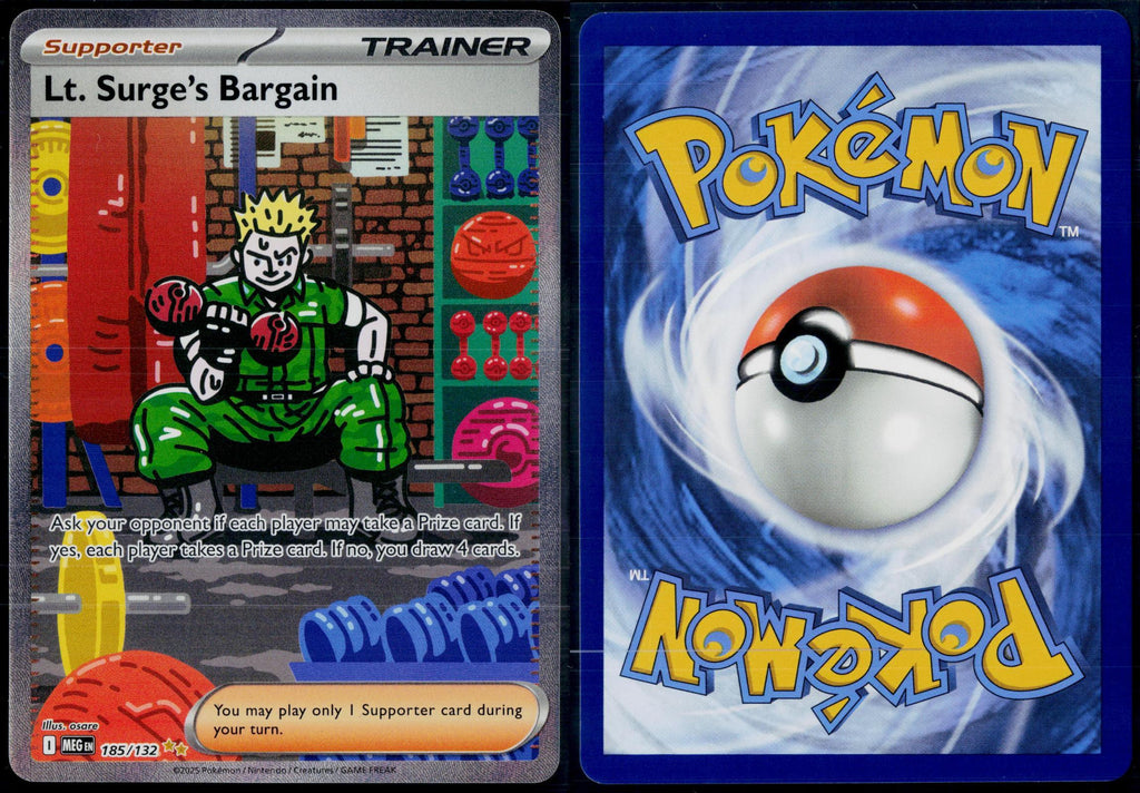 LT. SURGE'S BARGAIN 185/132 POKEMON MEGA EVOLUTION HOLO NM