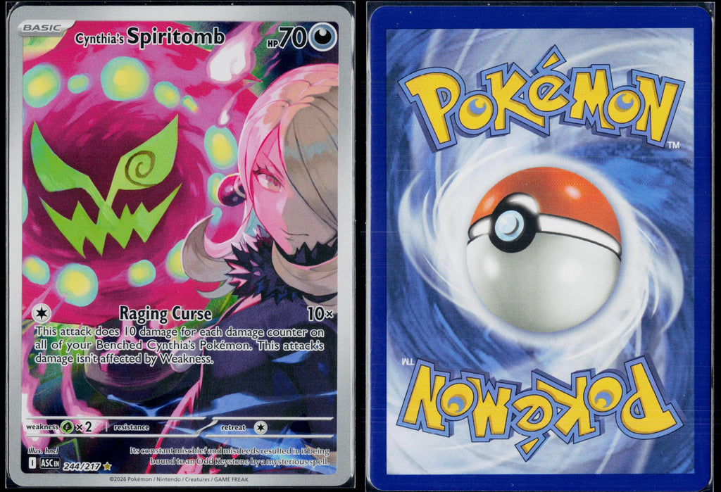 CYNTHIA'S SPIRITOMB 244/217 POKEMON ASCENDED HEROES ILLUSTRATION RARE HOLO NM