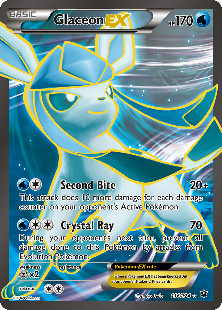 GLACEON EX 116/124 🐬 POKEMON FATES COLLIDE UR ☀️ HOLO NM/M 🌴
